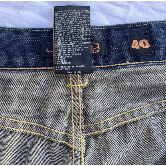 Vintage Ed Hardy Denim Jeans Distressed Look Designer Fashion Mens Size 40x32 - Picture 10 of 15